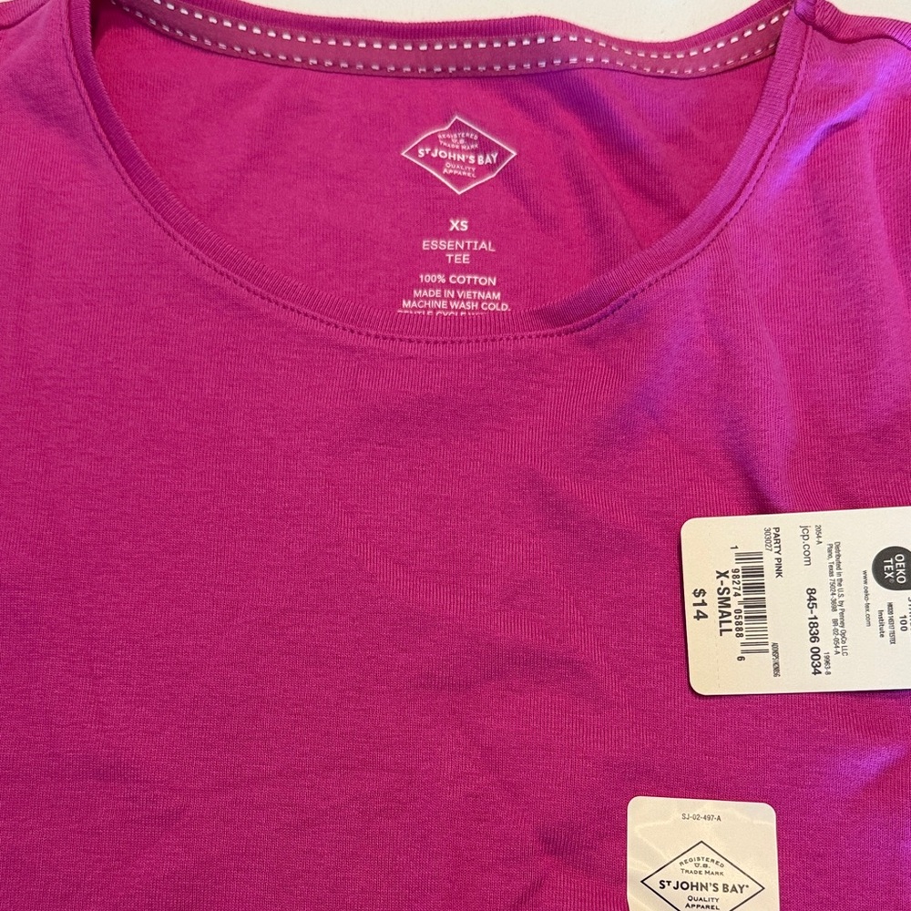 St. John's Bay Women's Vibrant Purple Short Sleeve Tee
